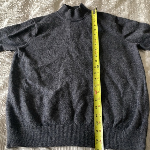 Murano SZ L Gray Long Sleeve Mock-Neck Pull Over Sweater 100% Merino Wool - Picture 3 of 12